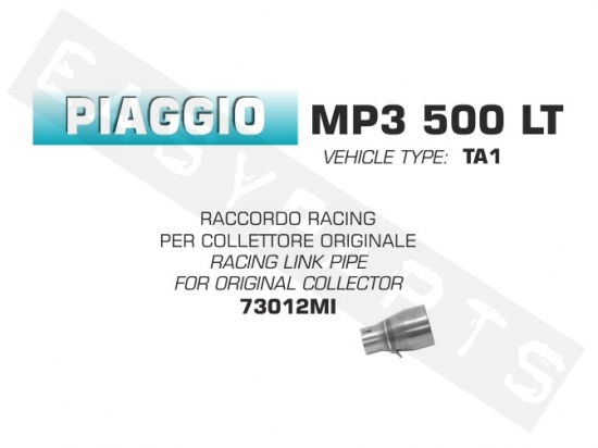 Raccord Racing silencieux ARROW Piaggio MP3 LT 500i E4 2017-2018
